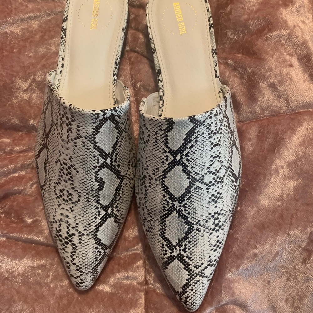 NEW snake print mules